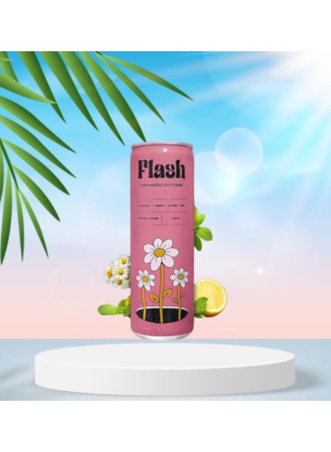 فلاش مشروب غازي 250 مل – بابونج، ليمون، كرز، نعناع | مشروب فوار منعش بنكهات طبيعية - Image 3